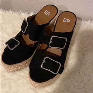BP chunky espadrille wedge platform sandals heels